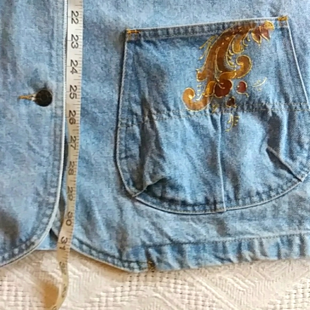 Sz XL Vintage Sunbelt Denim Handpainted Coat - Picture 8 of 8